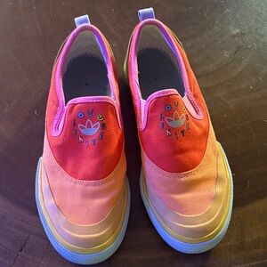 Adidas Kids Love Unites Slip-On Sneakers - Red and Orange